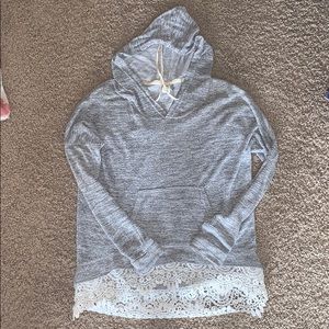 Sweater with lace trim